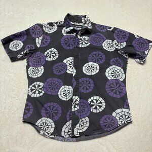Reyn Spooner Mens Button Down Medium‎ Hawaiian Traditional Grey Purple Aloha